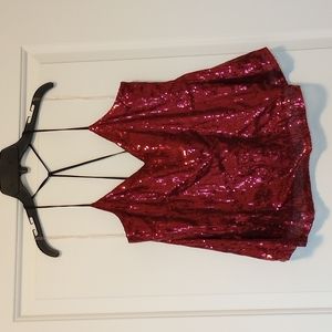 Burgundy Sequin Top